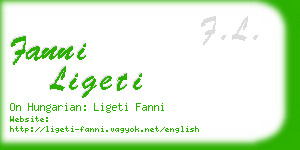 fanni ligeti business card